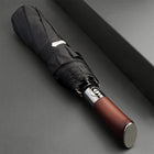 Automatic Umbrella with Wooden Handle, Large Rain Umbrella with Push Button Auto Open and Close for Everyday Use