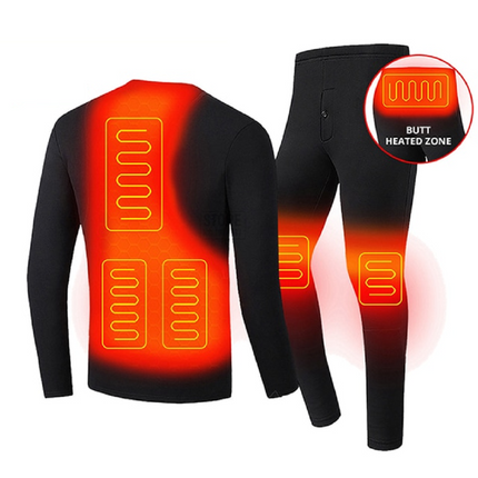Heated Winter Thermal Underwear Set for Men and Women, Heated Long Johns with 3 Heat Settings, Heated Long Underwear