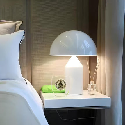 Dimmable Table Lamp with USB Rechargeable LED | Sleek Metal Mushroom Design for Stylish Illumination