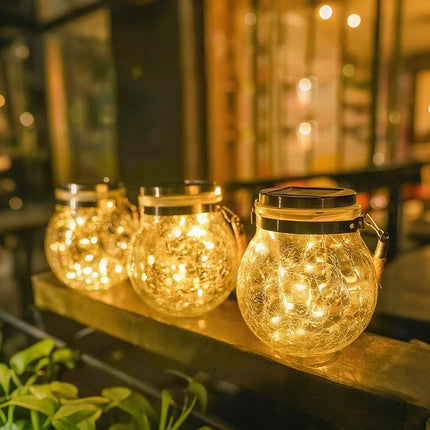 Solar-Powered Lantern with Dusk Sensor & Jute Rope Handle | Weather-Resistant Outdoor Lighting for Cozy Evenings