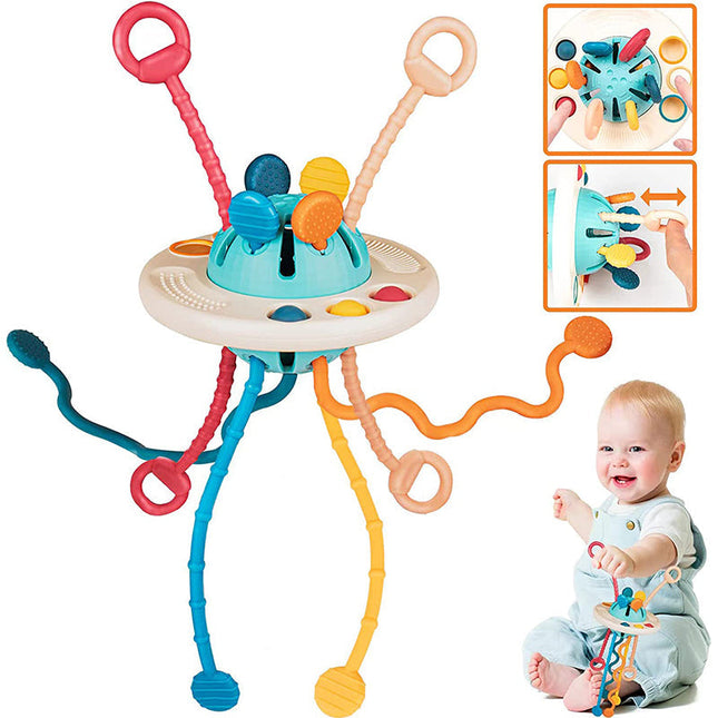 UFO Sensory Toys, Toddler Toys with Silicone Pull String