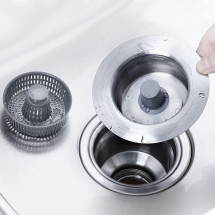 Pop Up Sink Stopper, Stainless Steel Sink Filter with Odor Seal Ring
