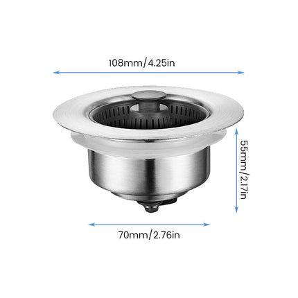 Pop Up Sink Stopper, Stainless Steel Sink Filter with Odor Seal Ring – image 11