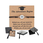 Compass Charm Bracelet, Braided Bracelet with Graduation Card and Gift Box, Graduation Gifts, Rope Bracelet, Grad Gift