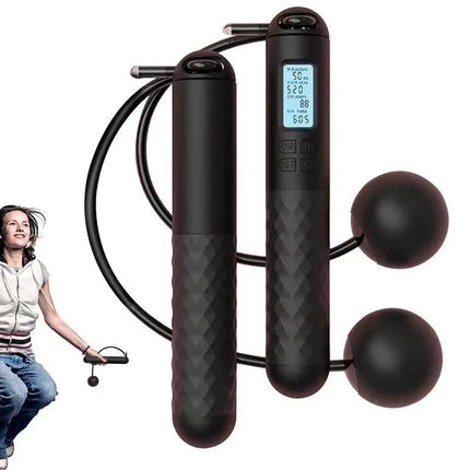 Cordless Jump Rope with Counter, Weighted Jump Rope for Fitness