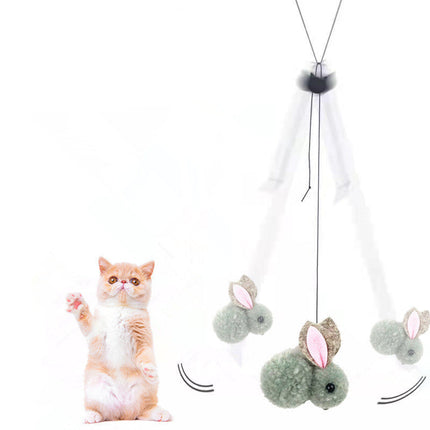 Elastic Bouncing Cat Toy Stick with Rabbit Design | Engaging Door-Hanging Fun for Active Cats