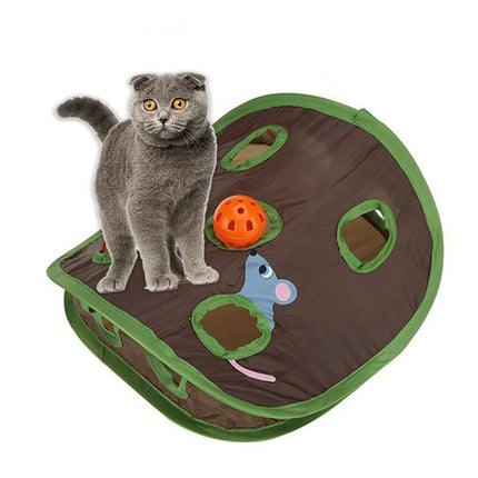 Interactive Cat Toy with Ball & Mouse for Multi-Cat Play | Durable Canvas Design for Mental Stimulation
