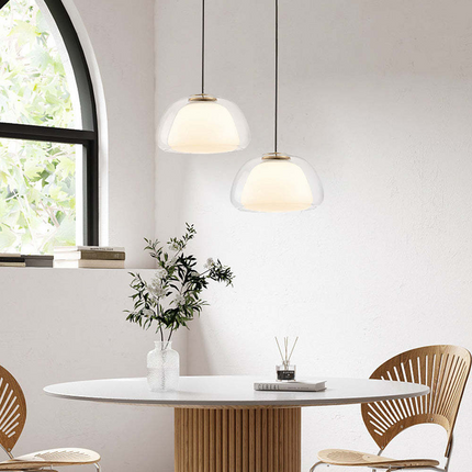 Ceiling Light Fixture, Glass Pendant Light with Adjustable Cord – image 6