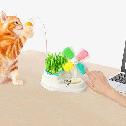 Interactive Cat Toy with Windmill Design & Pulling Stick | Engaging Playtime for Feline Fun