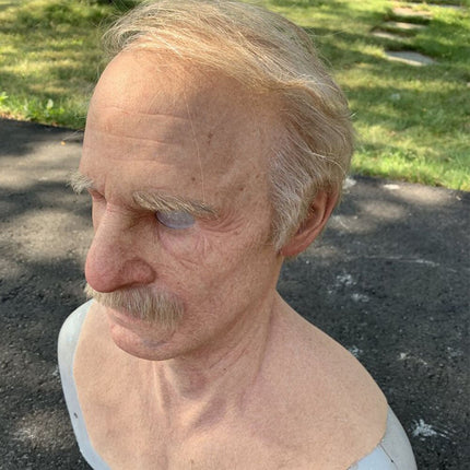 Creepy Old Man Halloween Mask, Scary Mask in Realistic Latex with Movable Mouth – image 4