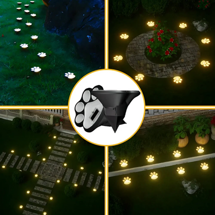 Solar-Powered Paw Print Light with Automatic Dusk Sensor | Eco-Friendly Illumination for Outdoor Spaces