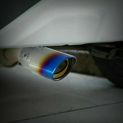 Stainless Steel Car Exhaust Tip with Chrome Blue Finish | Universal Fit Muffler for Enhanced Performance and Style