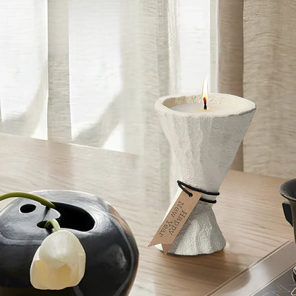 Cement Candle Holder with Nordic-Inspired Design | Versatile Home Decor for Elegant Ambiance