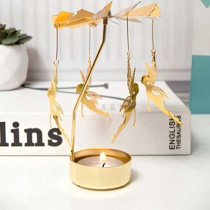 Candle Carousel with Spinning Ornaments for Ambient Light | Elegant Home Décor Accent for Cozy Evenings