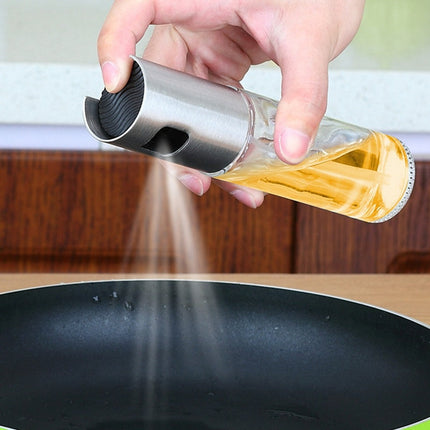 Stainless Steel Olive Oil Spray Bottle with Non-Slip Design | Versatile Kitchen Tool for Precise Cooking and Grilling