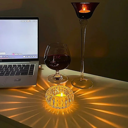 Artful Glass Candle Holder with Rippled Design | Elegant Accent for Intimate Spaces
