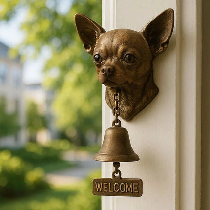 Wall Mounted Door Bell with Dog Design, Antique Bronze Bell for Front Door – image 8