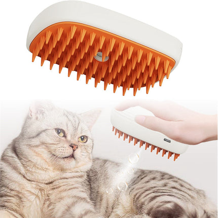 USB Rechargeable Pet Steam Brush with Gentle Heating | Soothing Grooming Experience for Healthier Coats