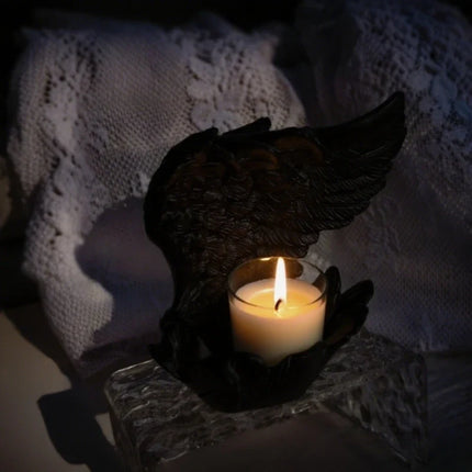 Angelic Wings Candle Holder with Poetic Winged Design | Serene Resin Decor for Warmth and Reflection