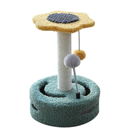 Cat Tree Scratching Rod with Six-Petal Sunflower Design | Multifunctional Toy for Cats to Play and Scratch