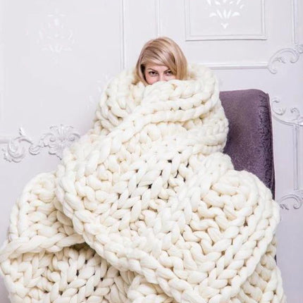 Chunky Knit Throw Blanket, Cozy Knitted Blanket – image 24