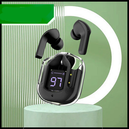 Mini Transparent Wireless Bluetooth Headset with LED Power Display | Noise Reduction for Ultimate Music Freedom