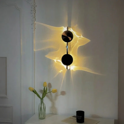Adjustable Wall Sconce with Ripple Projection | Modern Aluminum & Stainless Steel Fixture for Ambient Lighting
