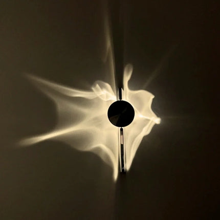 Adjustable Wall Sconce with Ripple Projection | Modern Aluminum & Stainless Steel Fixture for Ambient Lighting