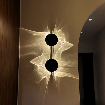 Adjustable Wall Sconce with Ripple Projection | Modern Aluminum & Stainless Steel Fixture for Ambient Lighting