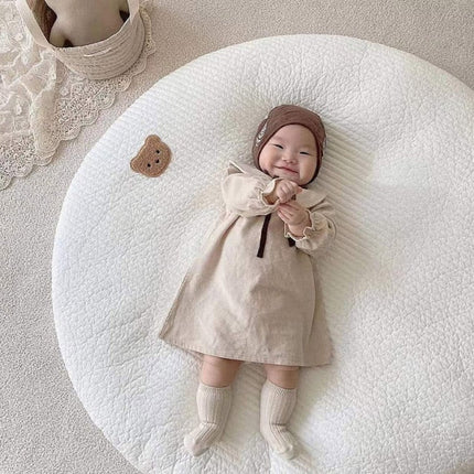 Baby Play Mat Round, Soft Cotton Infant Floor Mat for Crawling