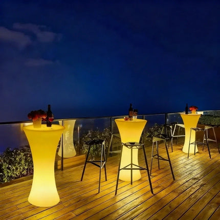 Illuminated Table with Remote Control & Dimming Feature | USB Rechargeable or Solar Powered for Elegant Gatherings