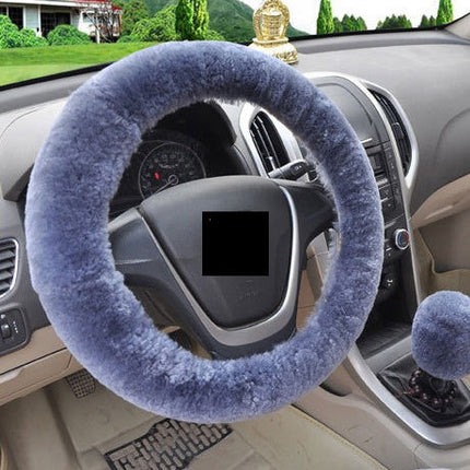 Wool Plush Steering Wheel Cover for All-Season Comfort | Cozy Grip Accessory for Year-Round Driving