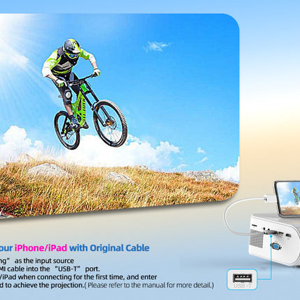 Portable Full HD Mini Projector with Screen Mirroring | Compact Entertainment System for Outdoor Movies