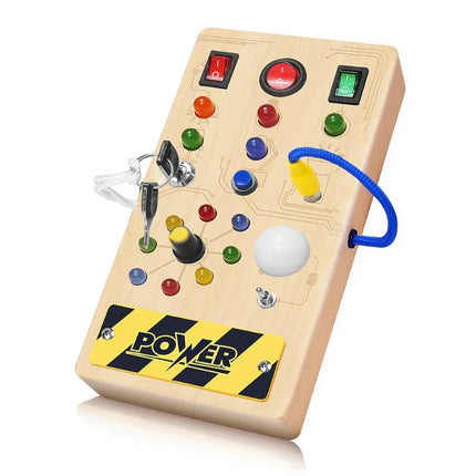 Montessori Busy Board with 15 LED Lights, Montessori Toys – image 11