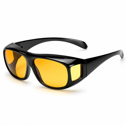 Night Driving Glasses Fit Over Glasses, Anti Glare Glasses with Orange Tinted Lenses for Night Vision