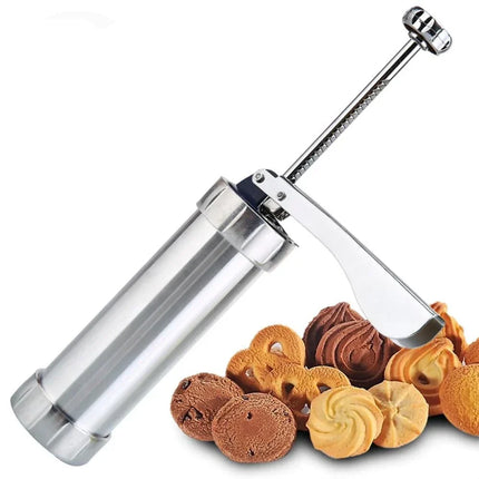 Cookie Press, Stainless Steel Cookie Gun for Christmas Baking and Pastries