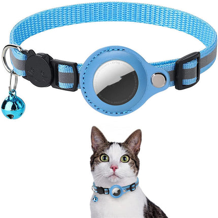 Reflective Cat Collar with AirTag Holder and Bell | Adjustable Nylon Pet Collar for Safety and Style