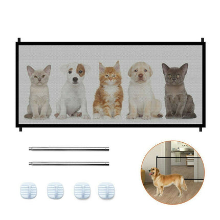 Magic Mesh Pet Gate for Small Pets with Pressure-Mounted Design | Expandable and Easy to Install for Home Safety