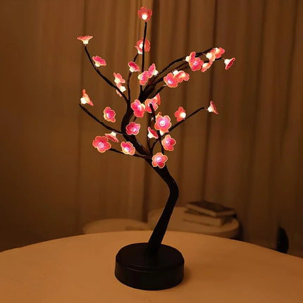Plum Blossom LED Table Lamp with Customizable Branches | USB & Battery Powered for Serene Home Decor