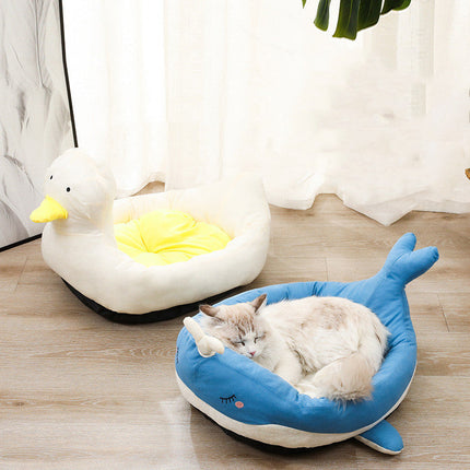 Whale and Duck Cloth Pet Nest for Cats and Small Dogs | Soft and Durable Bed for Ultimate Comfort