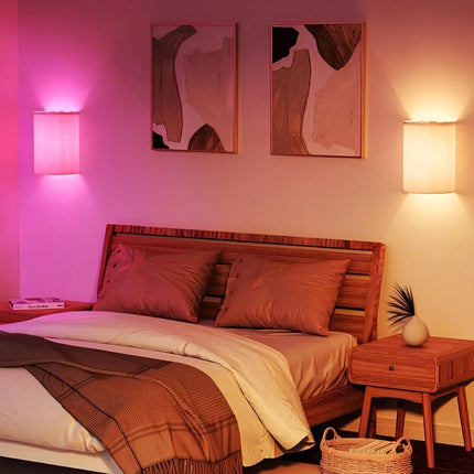 Linen Glow Wall Light with Remote Control & Dimmable Feature | Cordless Ambient Lighting for Relaxation and Decor