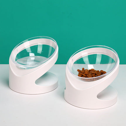 Ergonomic Cat Bowl with Diagonal Design for Cervical Vertebra Protection | Natural Eating Position for Cat Health