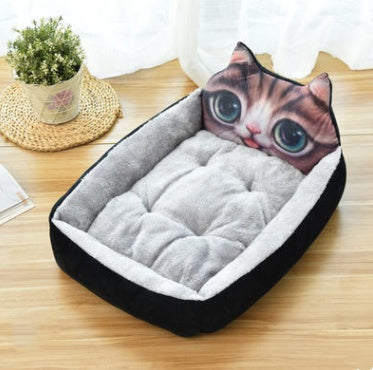 Dog Bed with Removable Washable Cover & Cartoon Design | Cozy Nest for Large Breeds like Golden Retrievers