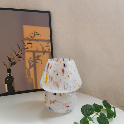Hand-Blown Glass Lamp with Unique Patterns | Dimmable Lighting for Elegant Home Ambiance