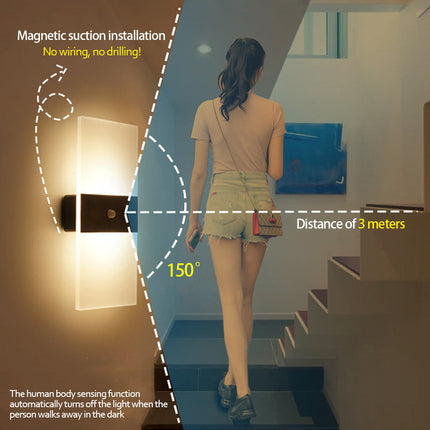 USB Charging Indoor Sensing Wall Lamp with Modern Design | Rechargeable LED Light for Bedrooms and Hallways