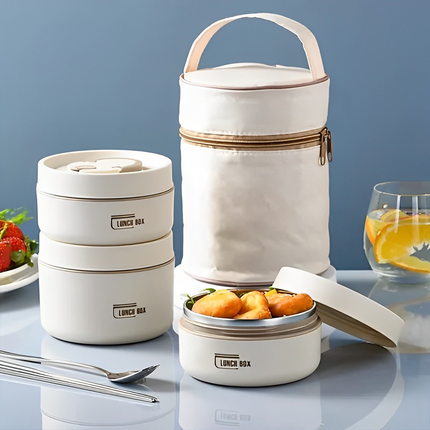Insulated Lunch Box, Stainless Steel Bento Box with Leak Proof Seals, Stackable Tiffin Box to Keep Food Hot