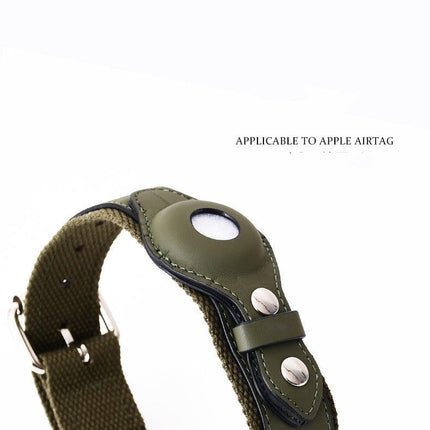 Airtag Leather Pet Collar with Adjustable Fit | Stylish Tracker Cover for Safety and Comfort