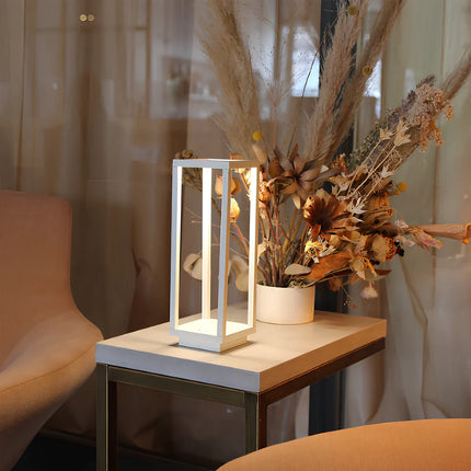 Cordless Dimmable Lantern with Touch Control | Modern Aluminum Design for Indoor & Outdoor Illumination