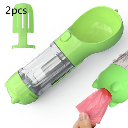 Portable 3-in-1 Dog Water Bottle with Food Compartment & Waste Bags | Hydration and Feeding Solution for Outdoor Adventures