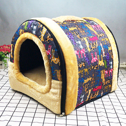 Self-Heating Pet Kennel with Cozy Fleece Fabric | Warm and Comfortable Home for Cats and Dogs